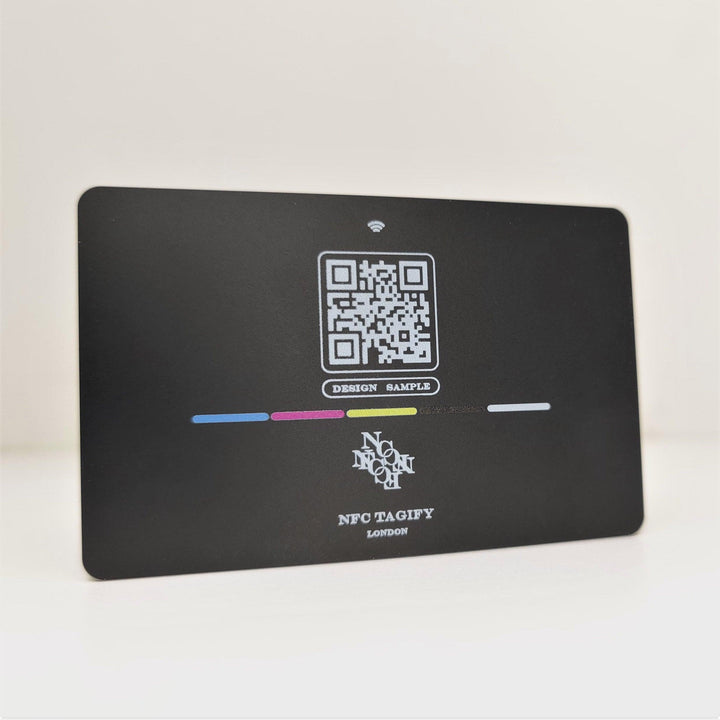 Pressed Metal Digital Cards - Engraved & Printed - NFC Tagify
