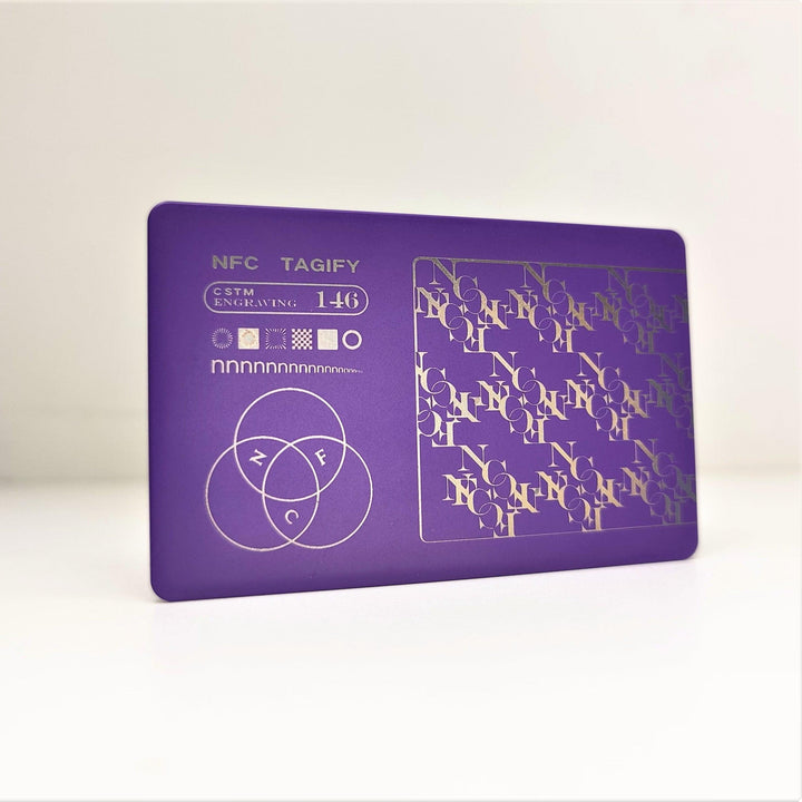 Coated Metal Digital Cards - Engraving & Printing - NFC Tagify