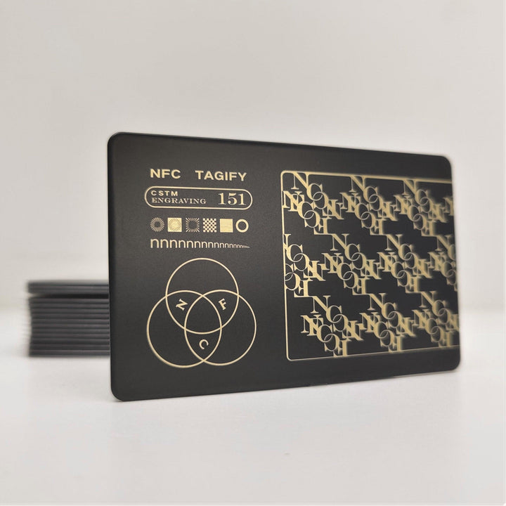 Coated Metal Digital Cards - Engraving & Printing - NFC Tagify